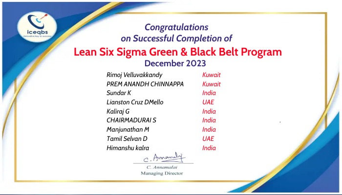 Lean Six sigma training in Bengaluru
